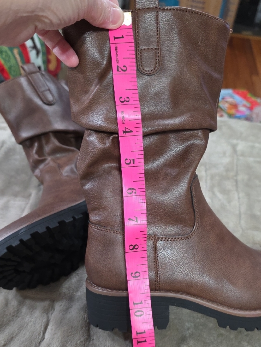 NWT Sun + Stone Women's Chocolate Boots Slouchy Chunky Soles Mid-Calf‎ Sz 6.5 - Picture 10 of 10